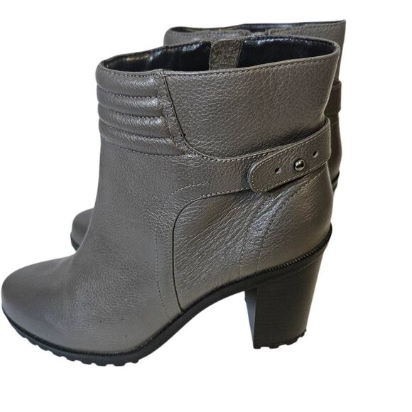 H by Halston Cara gray leather heeled ankle boots. Size 9.5 NWOT. - Picture 3 of 6